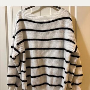 SHEIN Black and White Striped Sweater